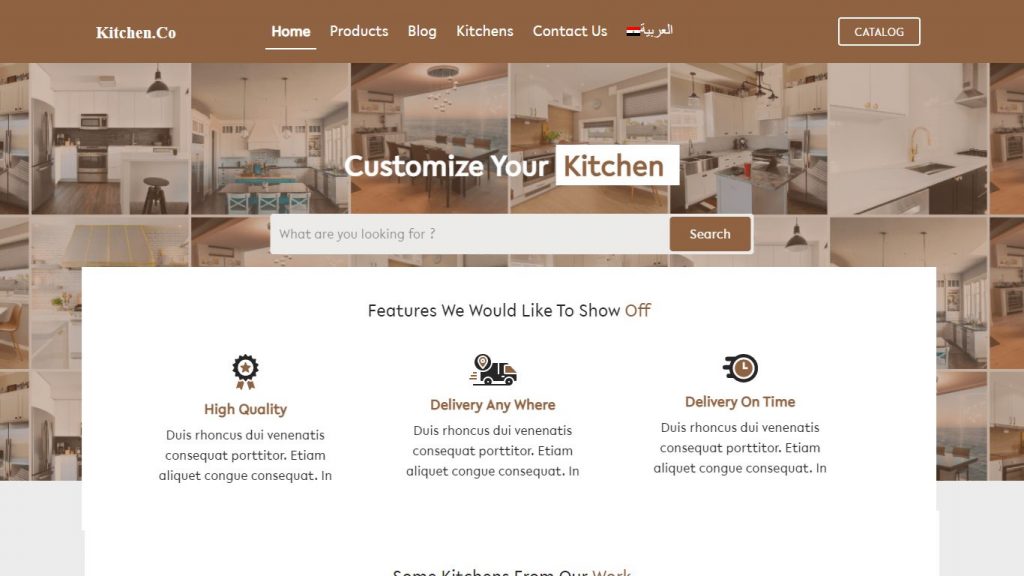 Kitchen website design